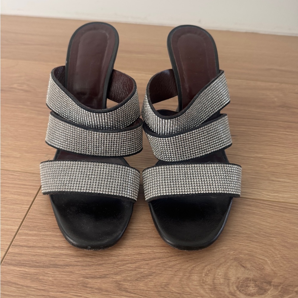 Staud Sonny Sandals with Rhinestone Straps